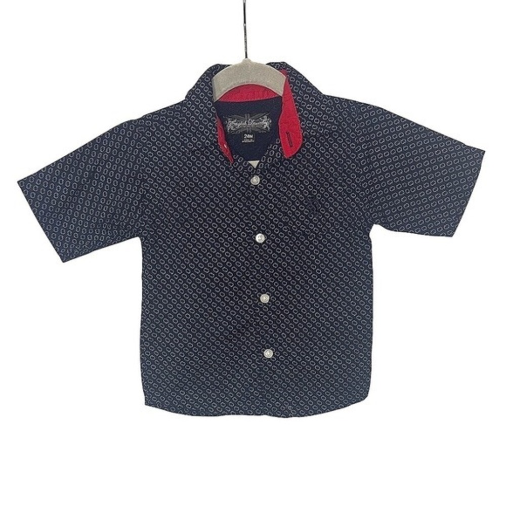 English‎ Laundry Kids' Navy Geometric Button Down Shirt 24 Months
